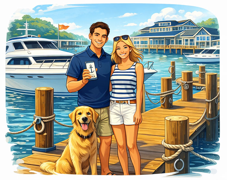 Sign And Dock Boaters